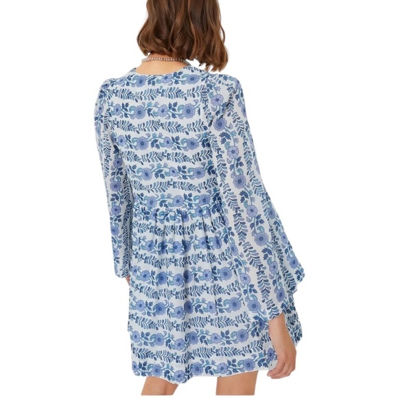 NWT Alix of Bohemia Silvie Iris Ivy Cotton Mini Dress Blue Size XS - Picture 2 of 15